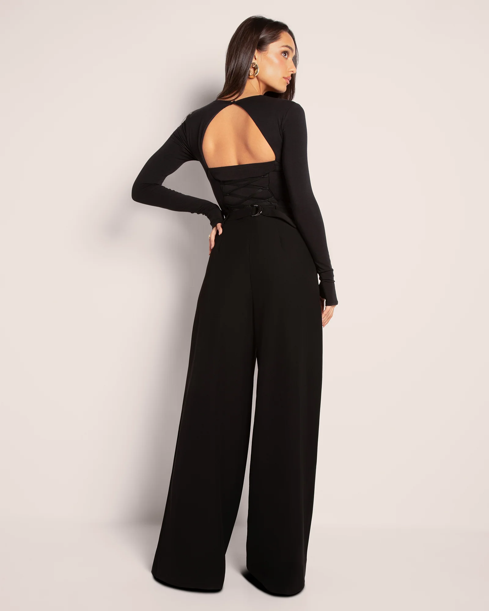 Pleaty Wide Leg Pant - Black