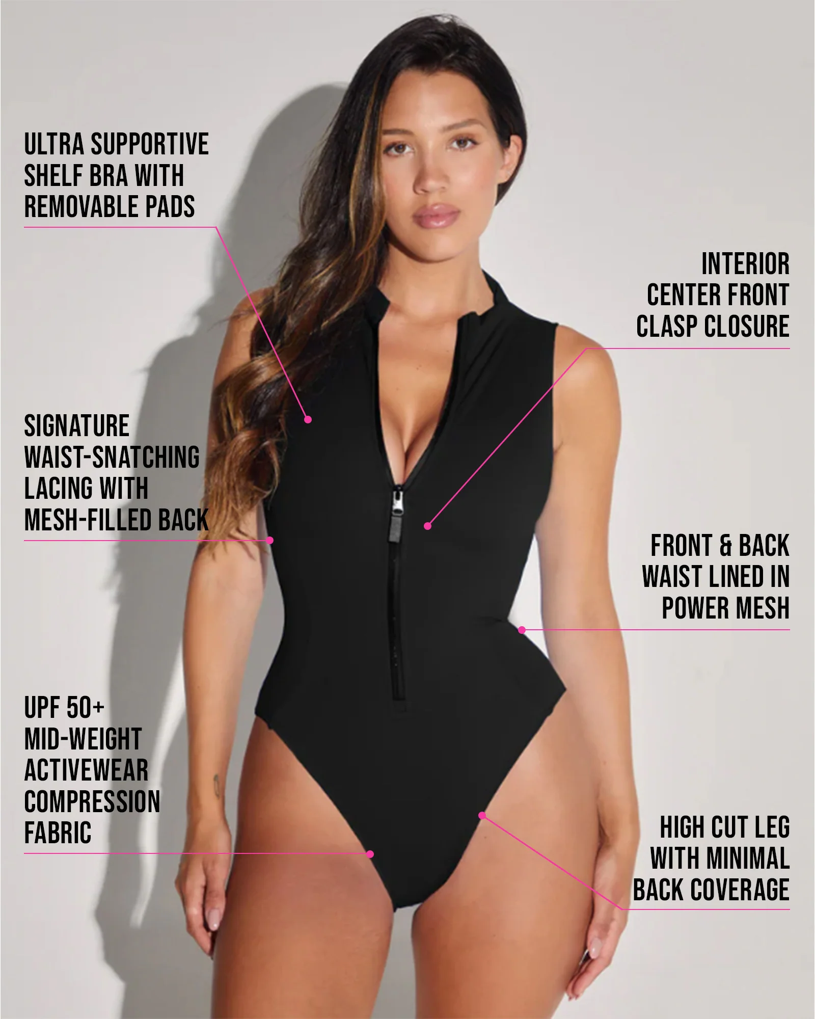 Hi Cut Sleeveless Surfy - Black