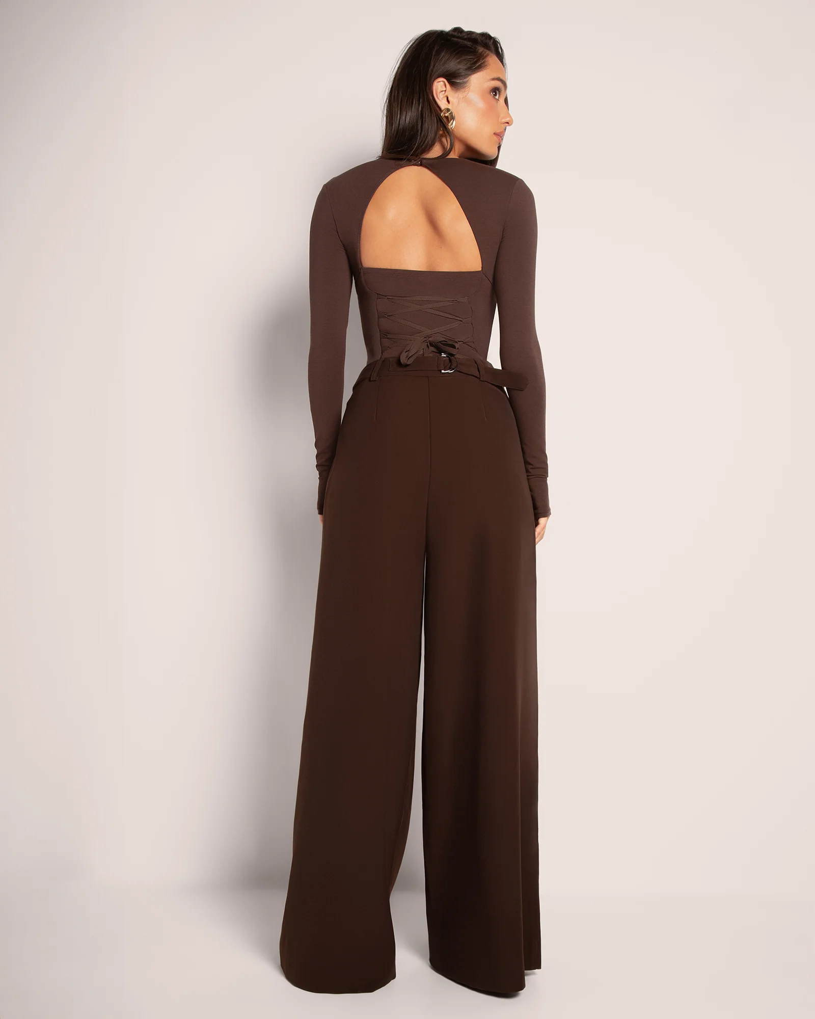 Pleaty Wide Leg Pant - Espresso