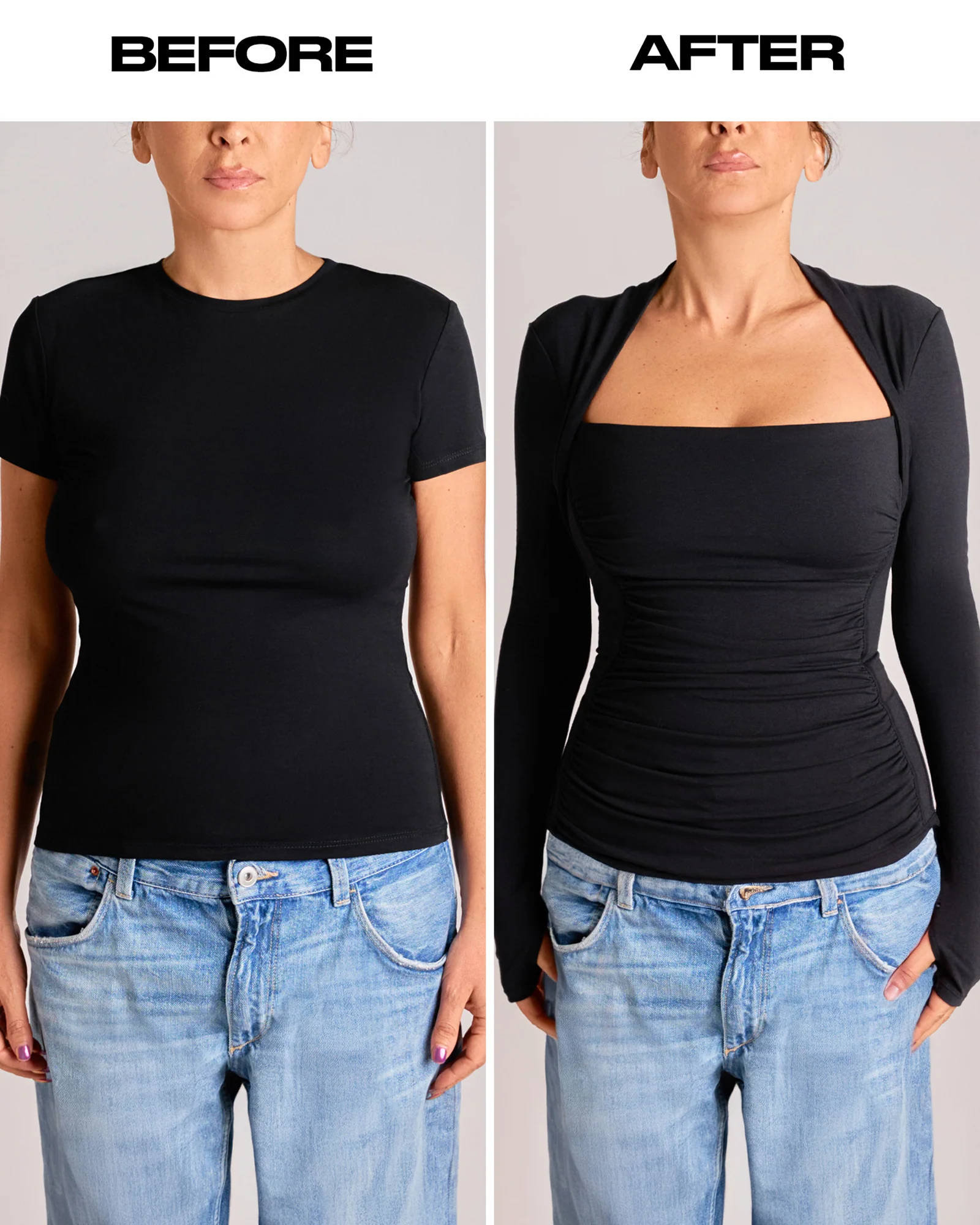 Shapey Ruched Long Sleeve Top - Black 6 Shapey Ruched Long Sleeve Top - Black