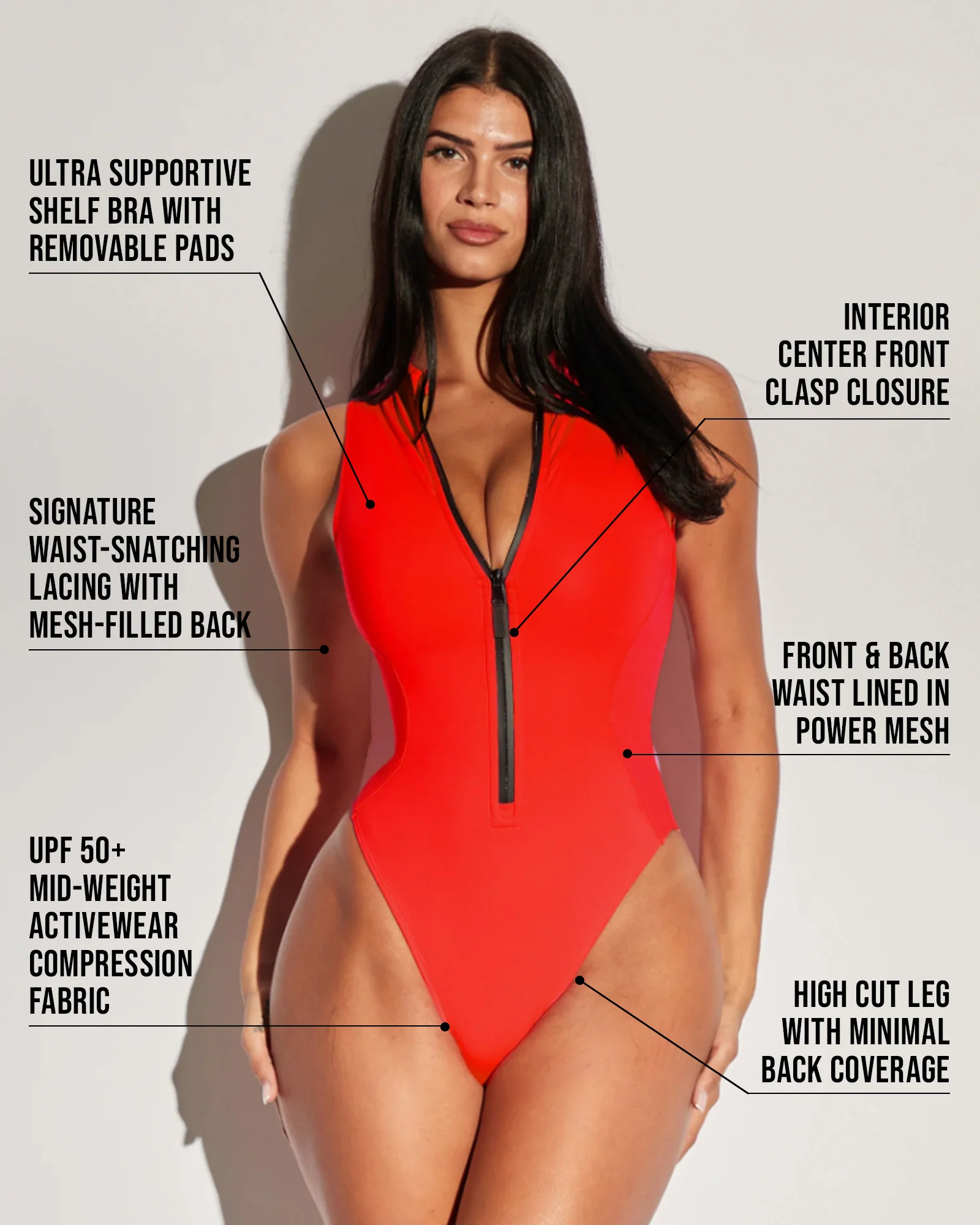 Hi Cut Sleeveless Surfy - Red