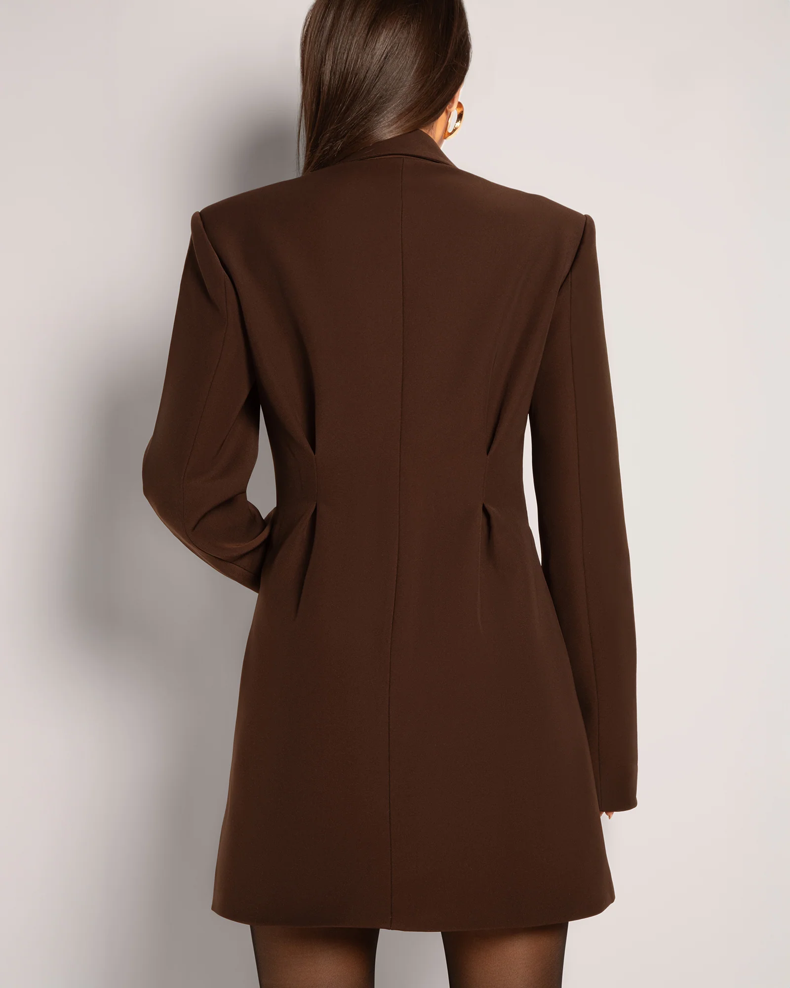 Structured Blazer Dress - Espresso