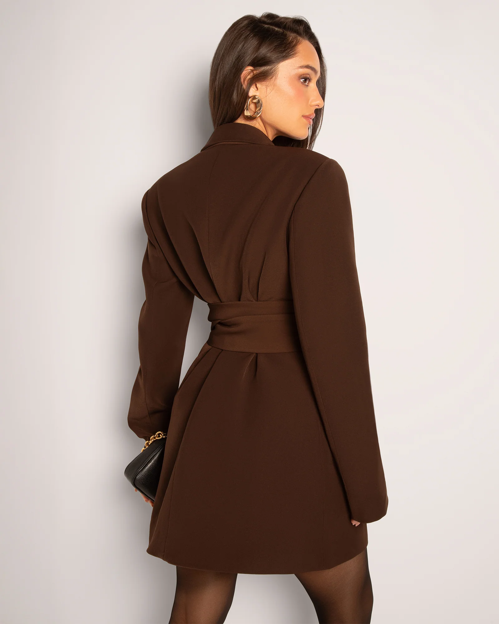 Structured Blazer Dress - Espresso 4 Structured Blazer Dress - Espresso