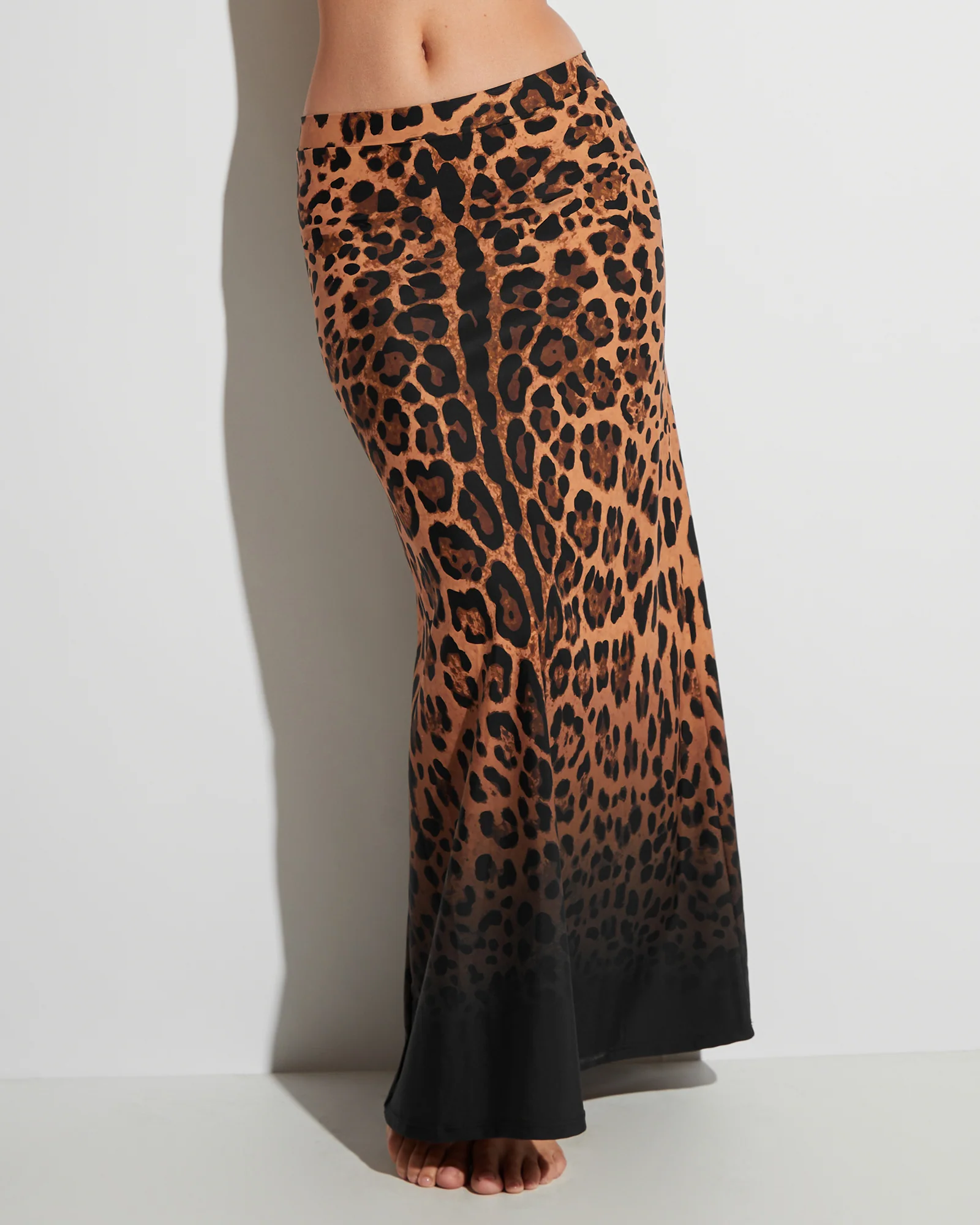 A-Line Maxi Skirty - Ombre Symmetric Leopard