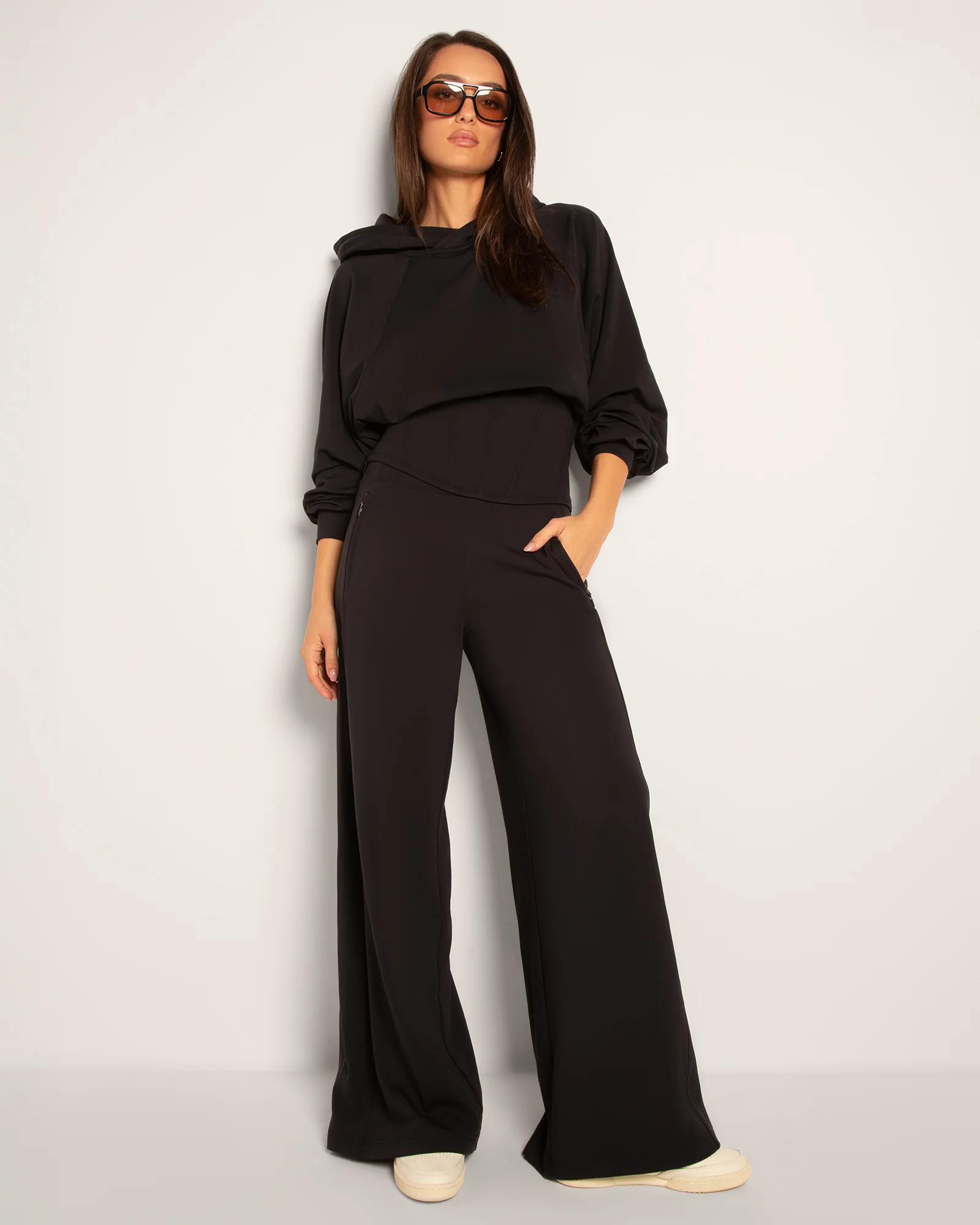 Cloudlined Wide Leg Pant - Soft Black 3 Cloudlined Wide Leg Pant - Soft Black