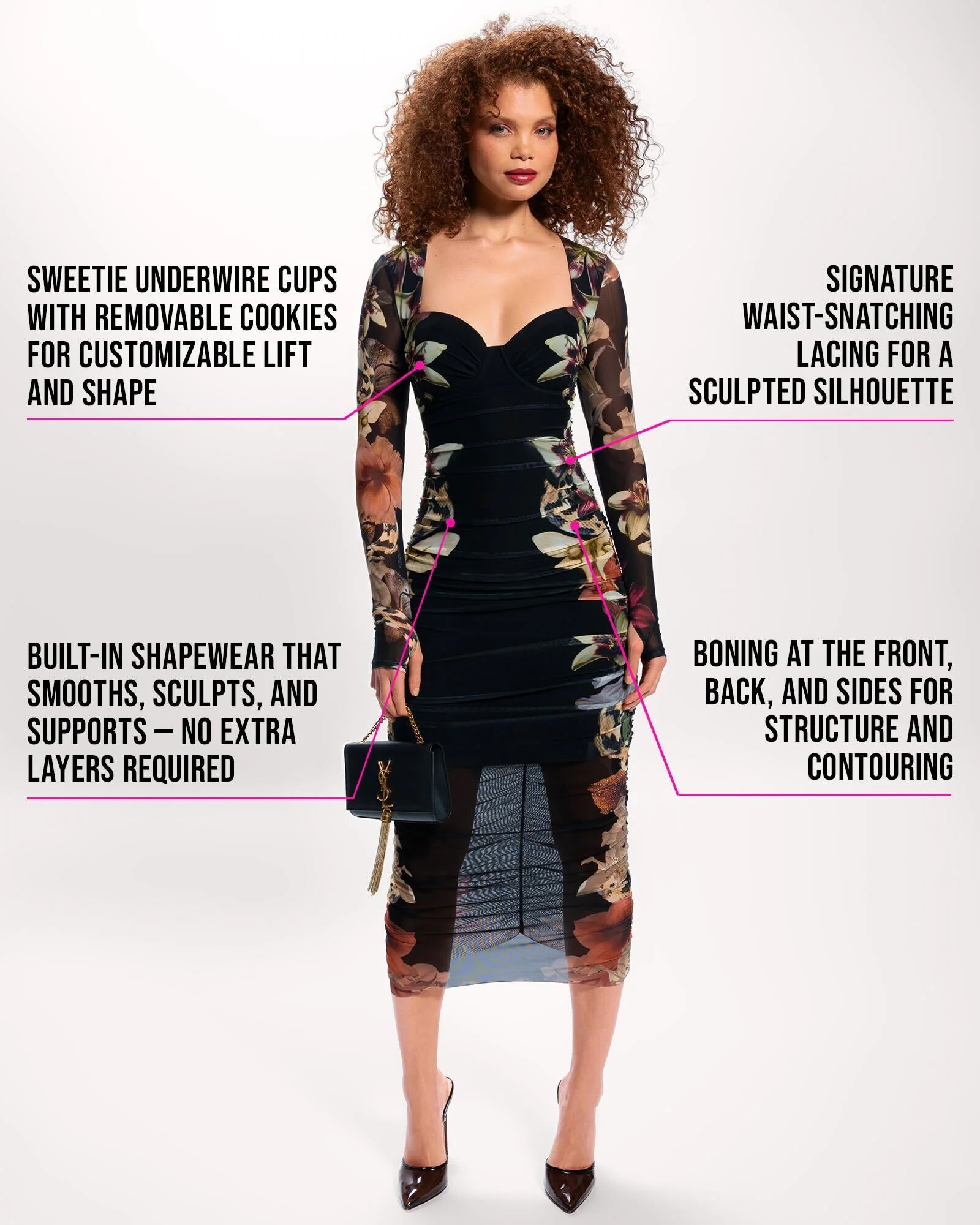 Sweetie Long Sleeve Midi Dress - Moody Floral 6 Sweetie Long Sleeve Midi Dress - Moody Floral