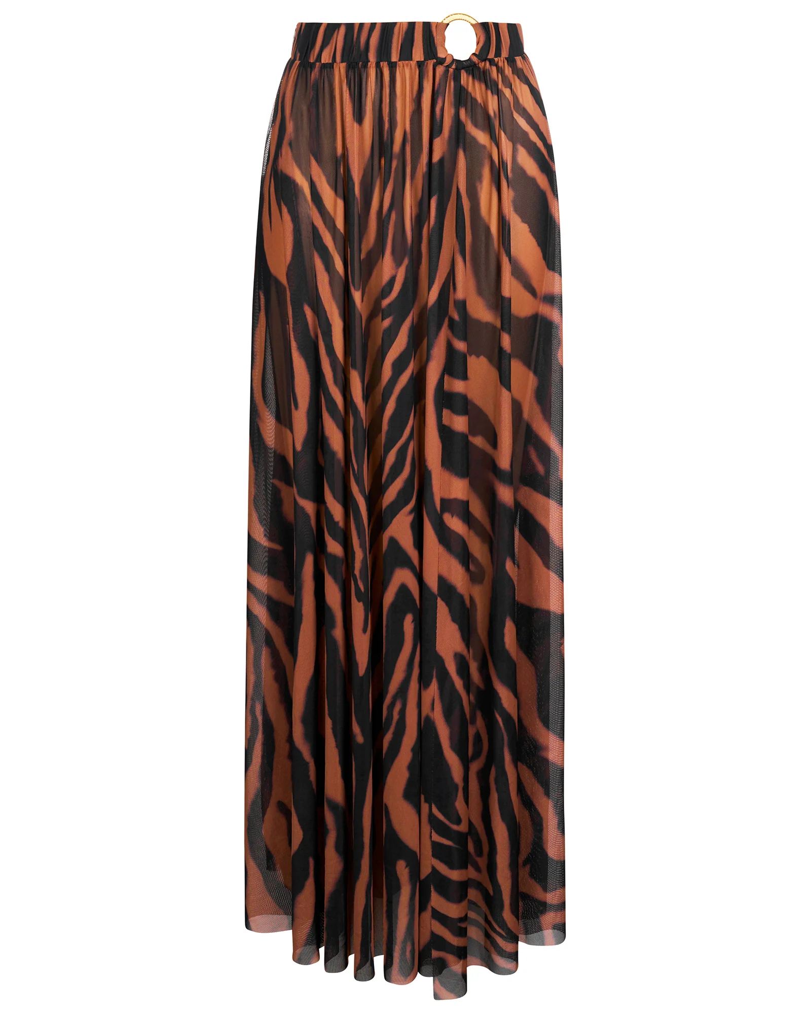 Ringy Sheer Slit Skirty - Baked Clay Zebra