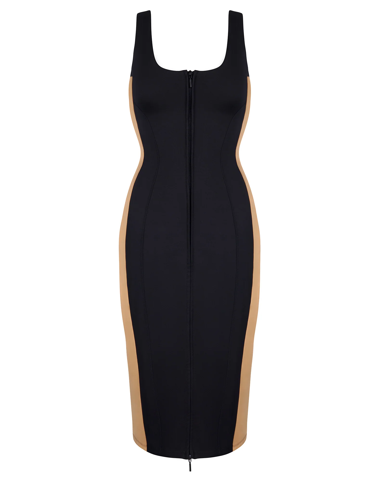 Corsety Scoop Neck Pencil Dress - Contour Black/Sand 5 Corsety Scoop Neck Pencil Dress - Contour Black/Sand