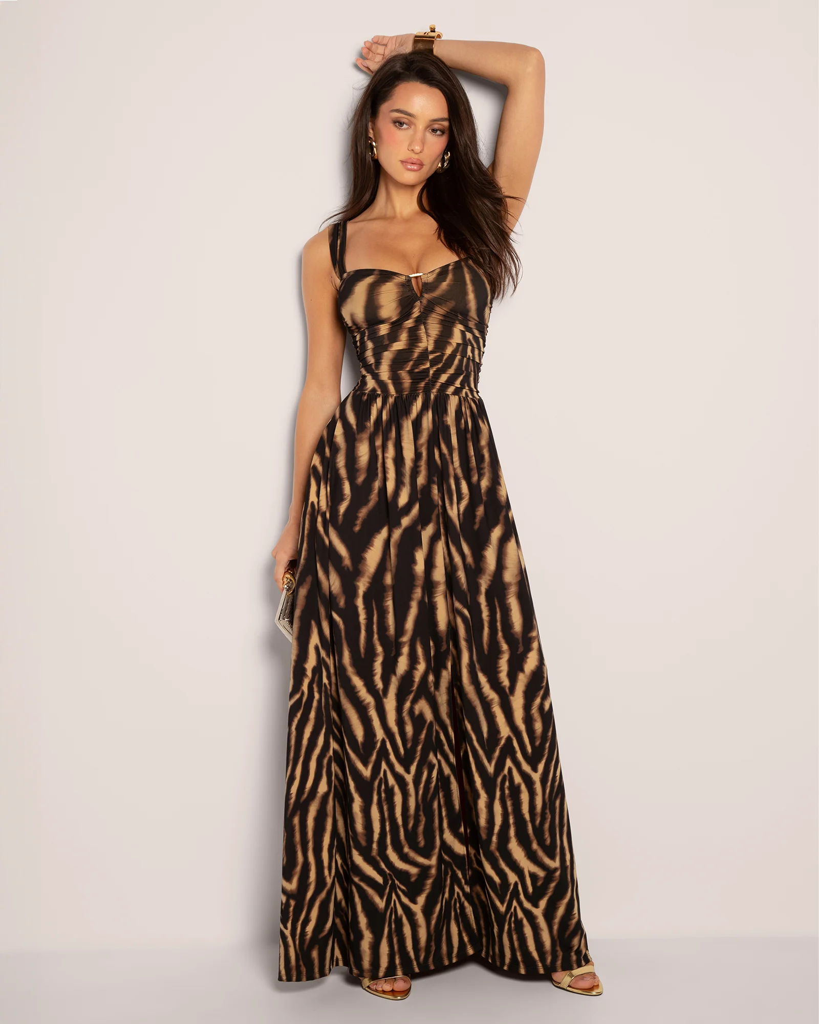 Goddessy Maxi Dress - Golden Zebra