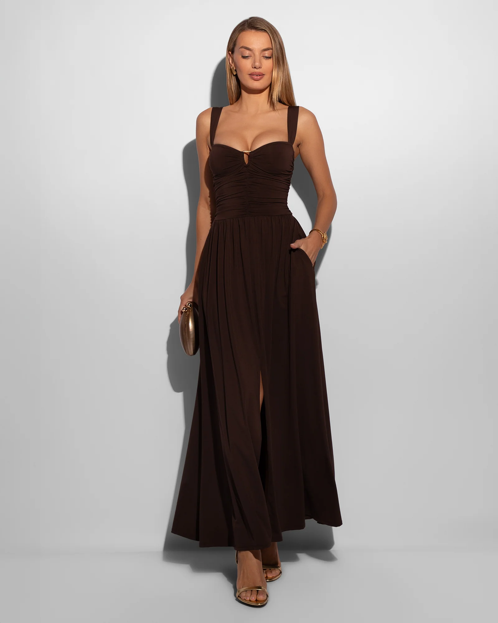 Goddessy Maxi Dress - Espresso