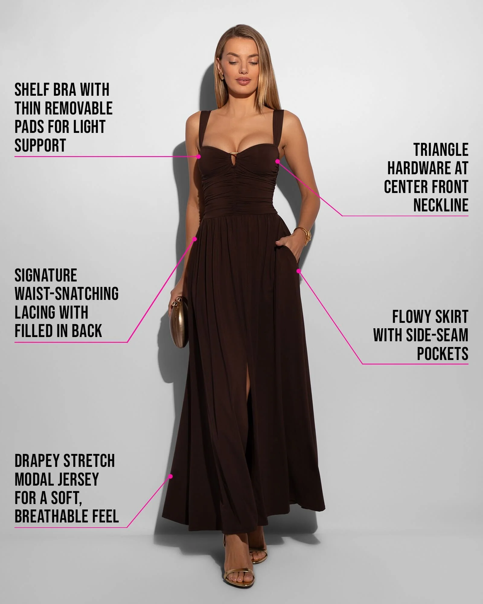 Goddessy Maxi Dress - Espresso