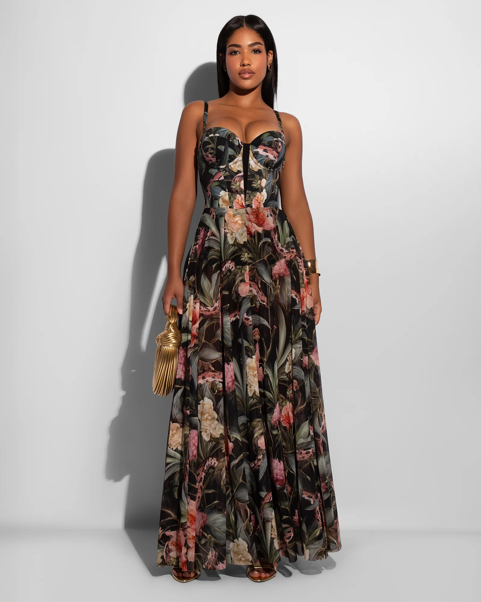 Bombshell Maxi Dress - Midnight Peony