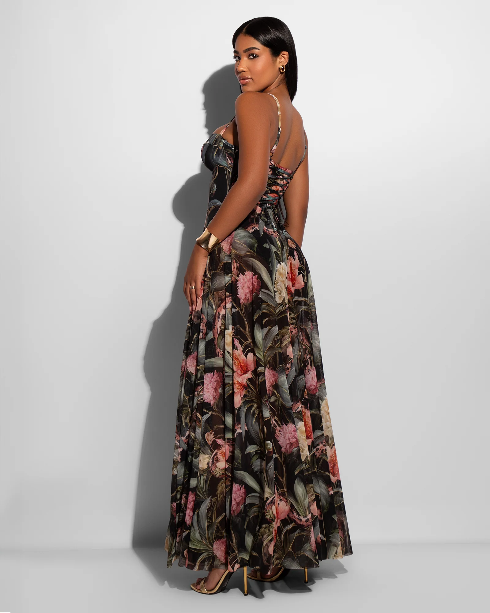 Bombshell Maxi Dress - Midnight Peony