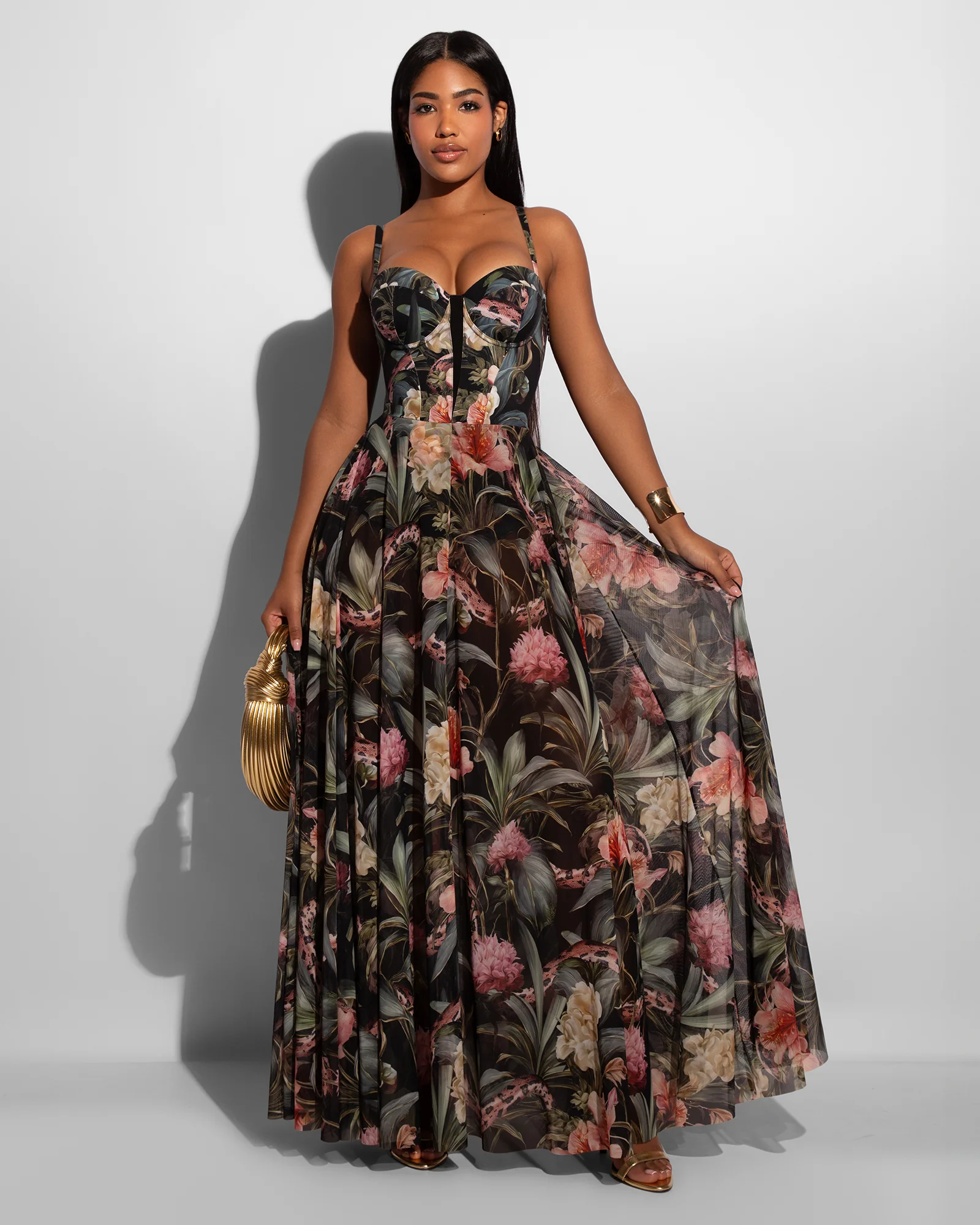 Bombshell Maxi Dress - Midnight Peony