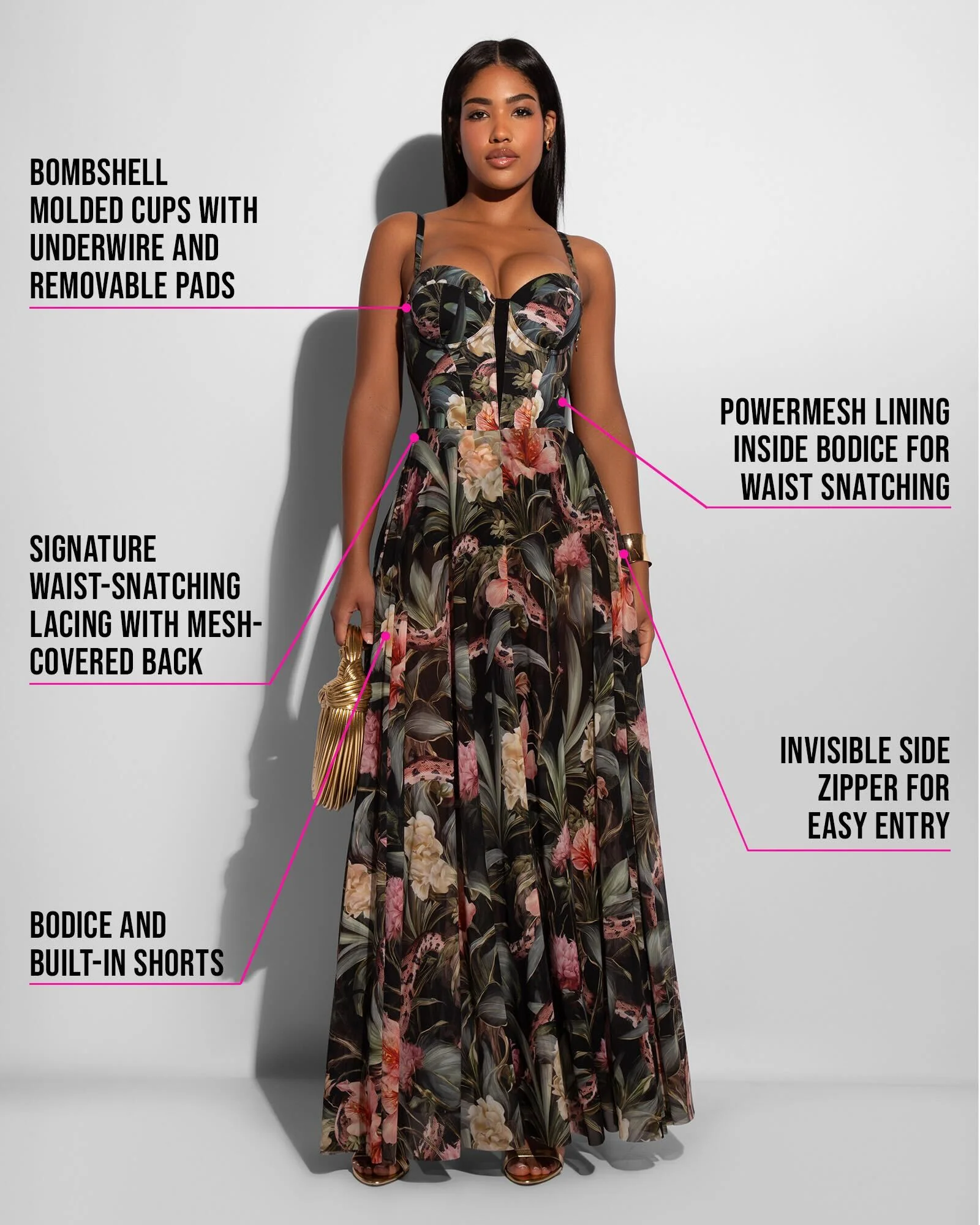 Bombshell Maxi Dress - Midnight Peony