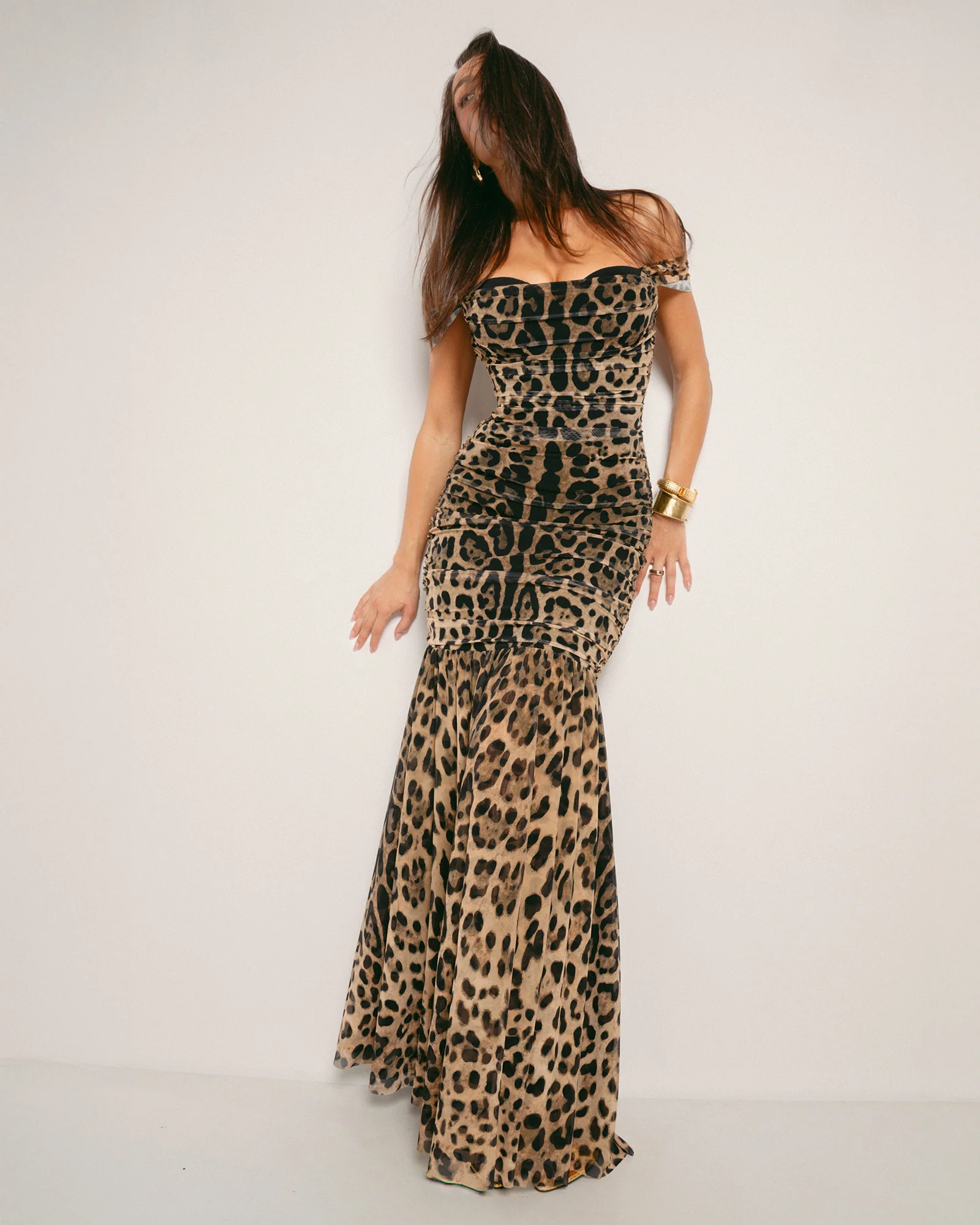 Sweetie Mermaid Dress - Symmetric Leopard
