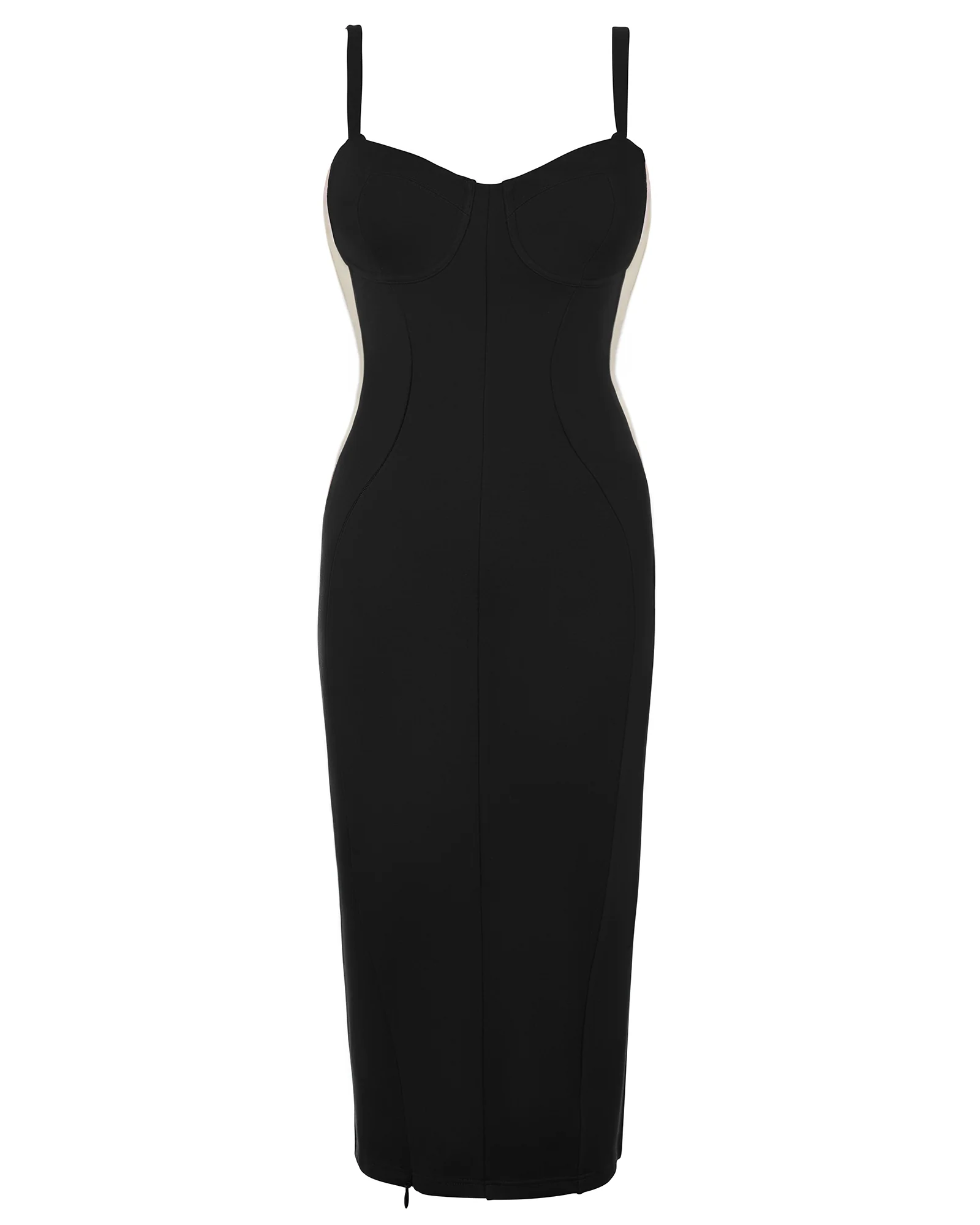 Seamed Lushy Midi Dress - Contour Black/Oat 6 Seamed Lushy Midi Dress - Contour Black/Oat