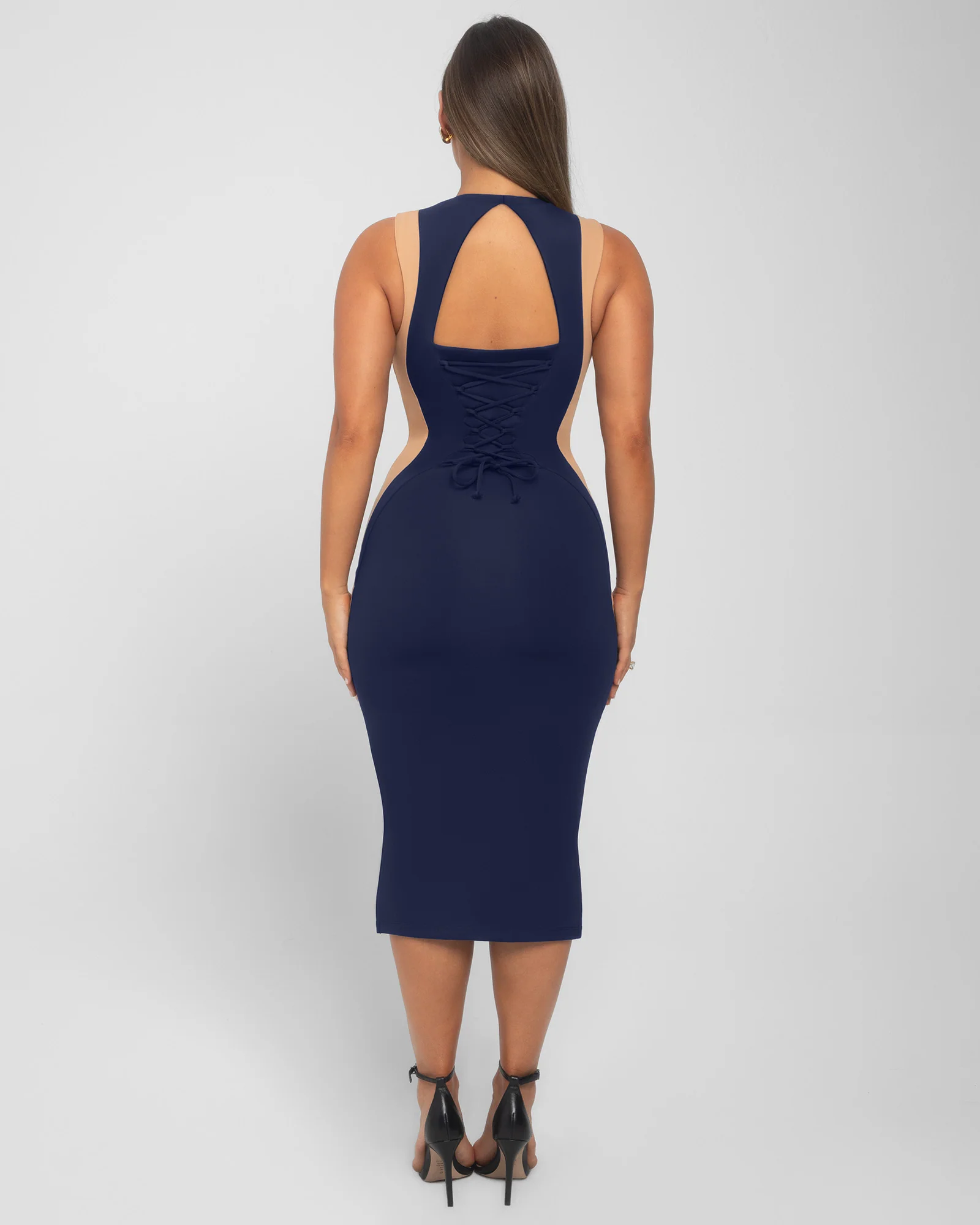 Illusion Column Dress - Contour Midnight/Sand