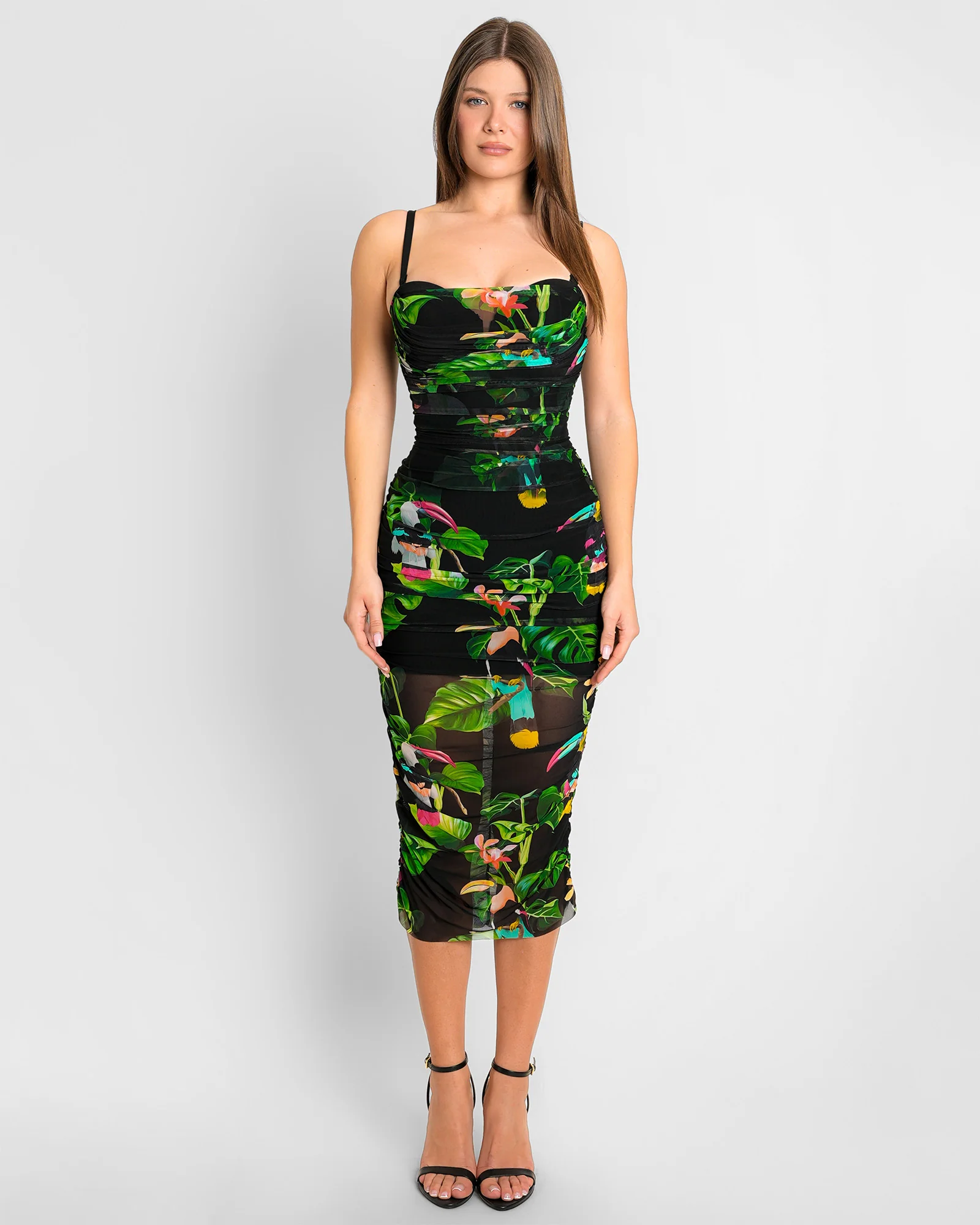 Sweetie Mesh Column Dress - Toucan