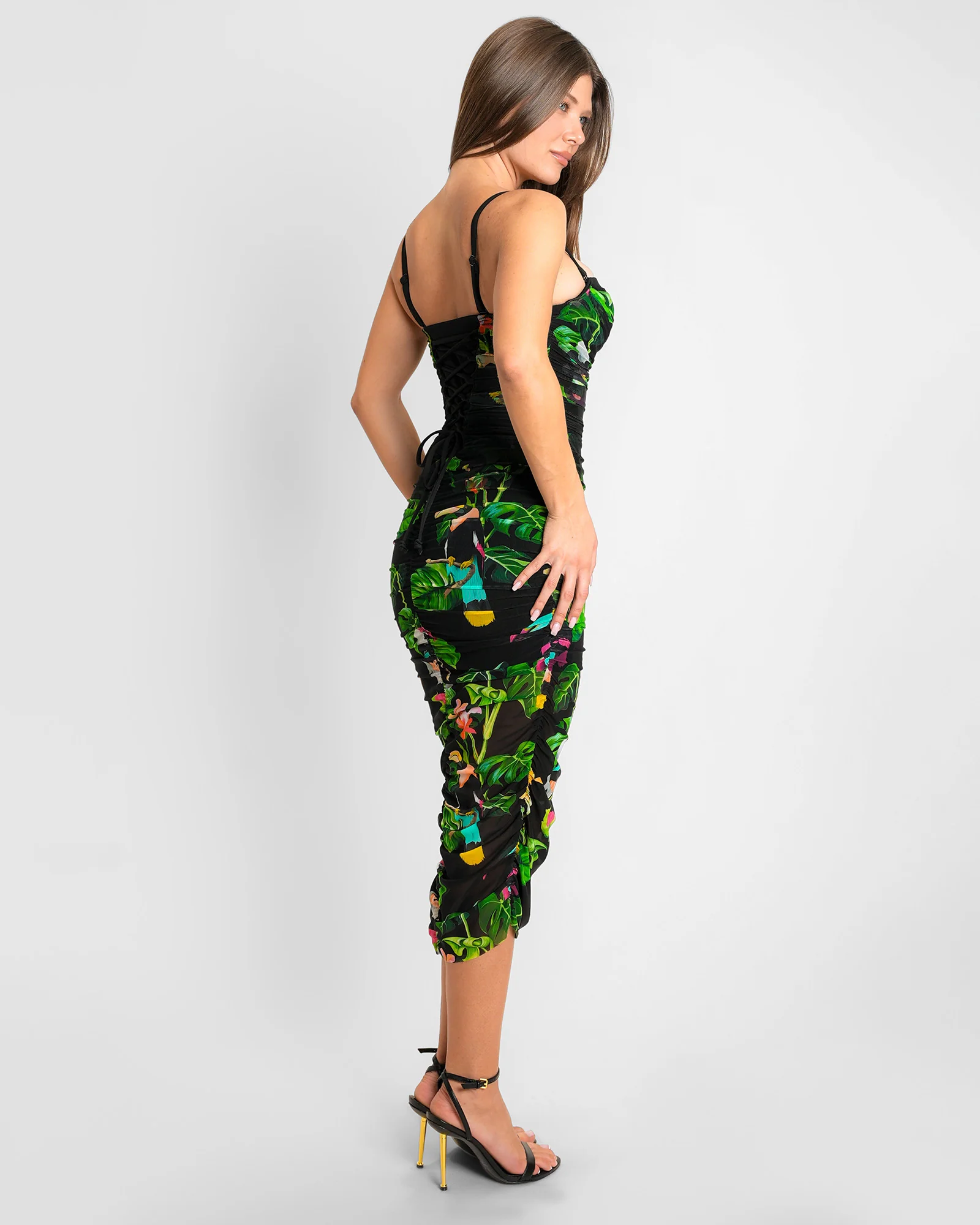Sweetie Mesh Column Dress - Toucan