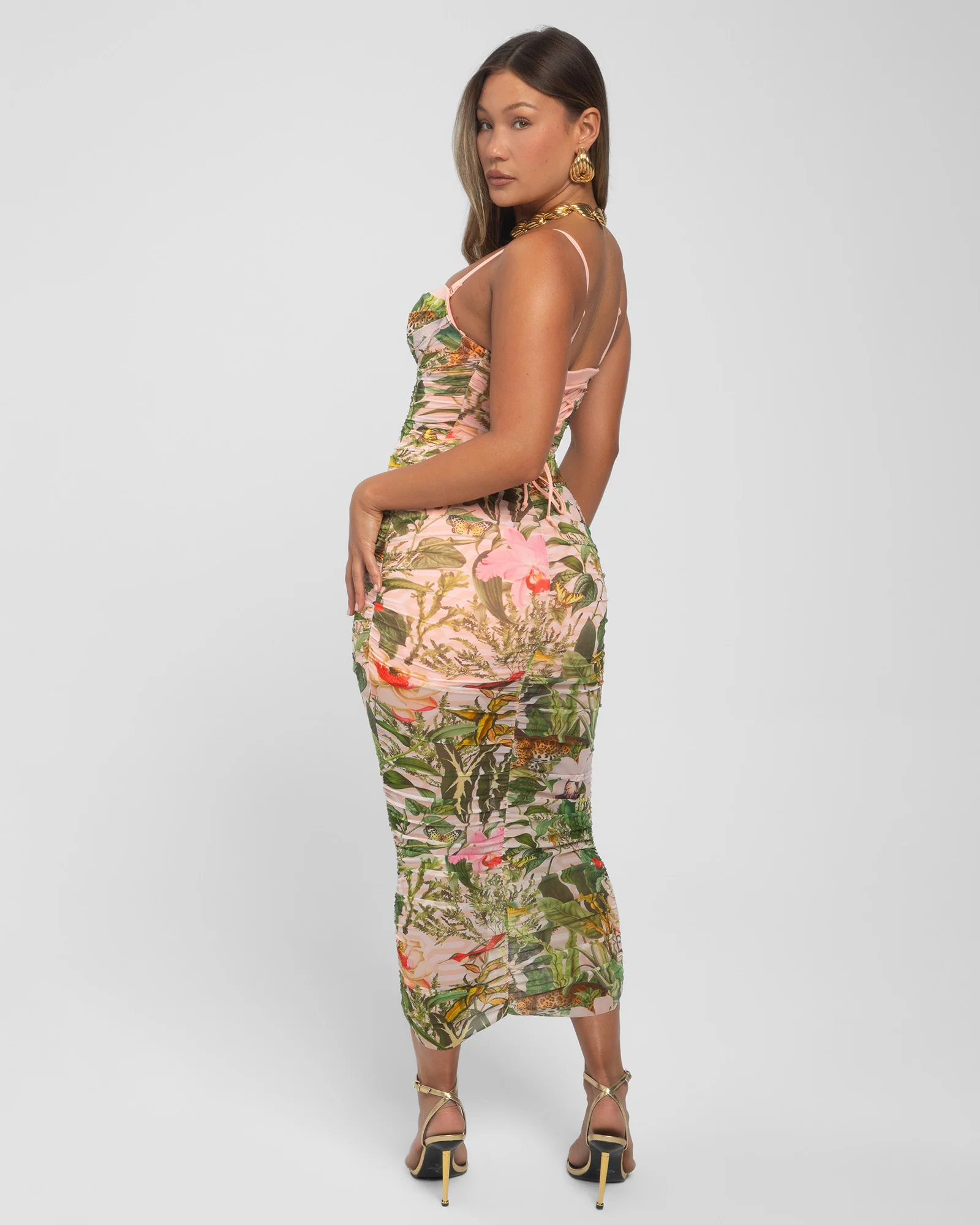 Sweetie Mesh Column Dress - Floral Ambrosia