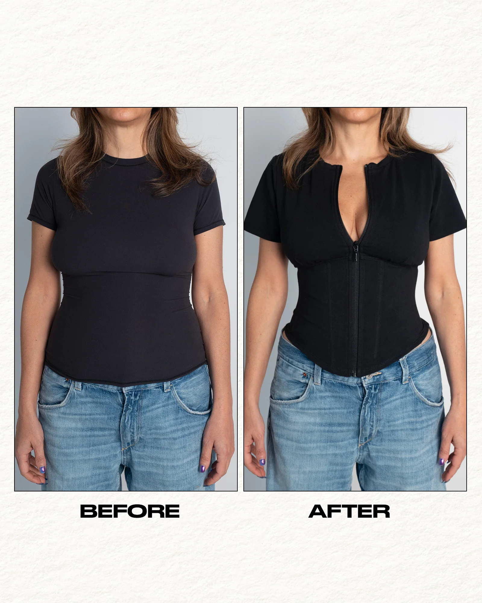 Short Sleeve Corsety Top - Black 5 Short Sleeve Corsety Top - Black