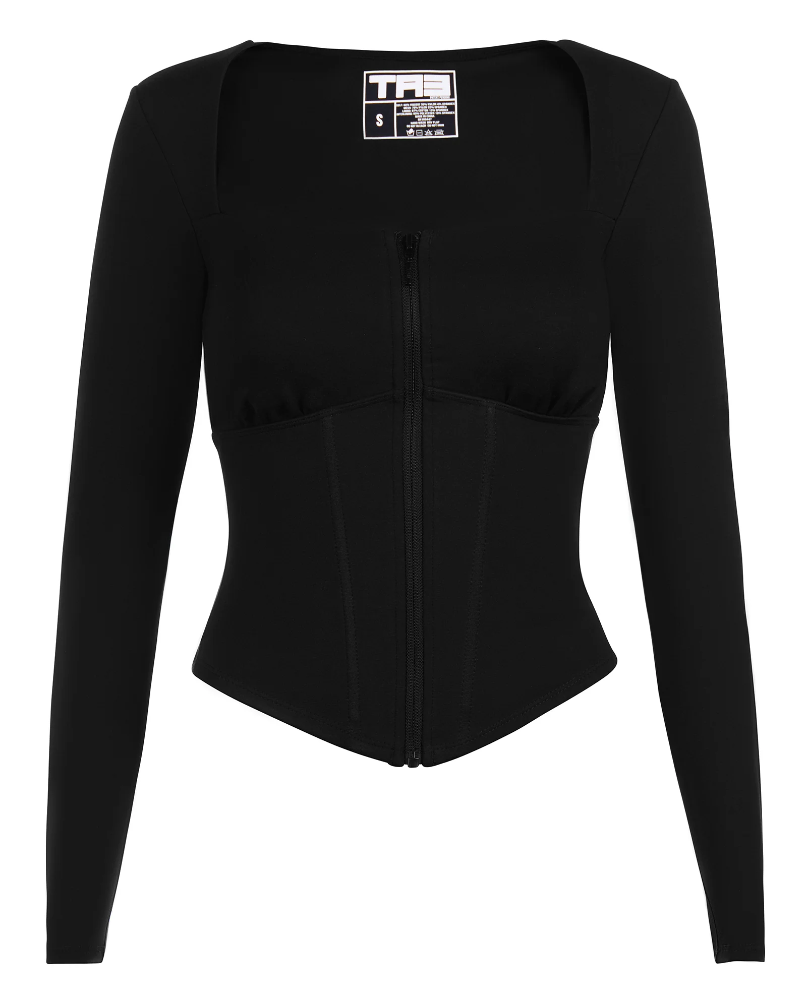 Corsety Square Neck Long Sleeve Top - Black 5 Corsety Square Neck Long Sleeve Top - Black