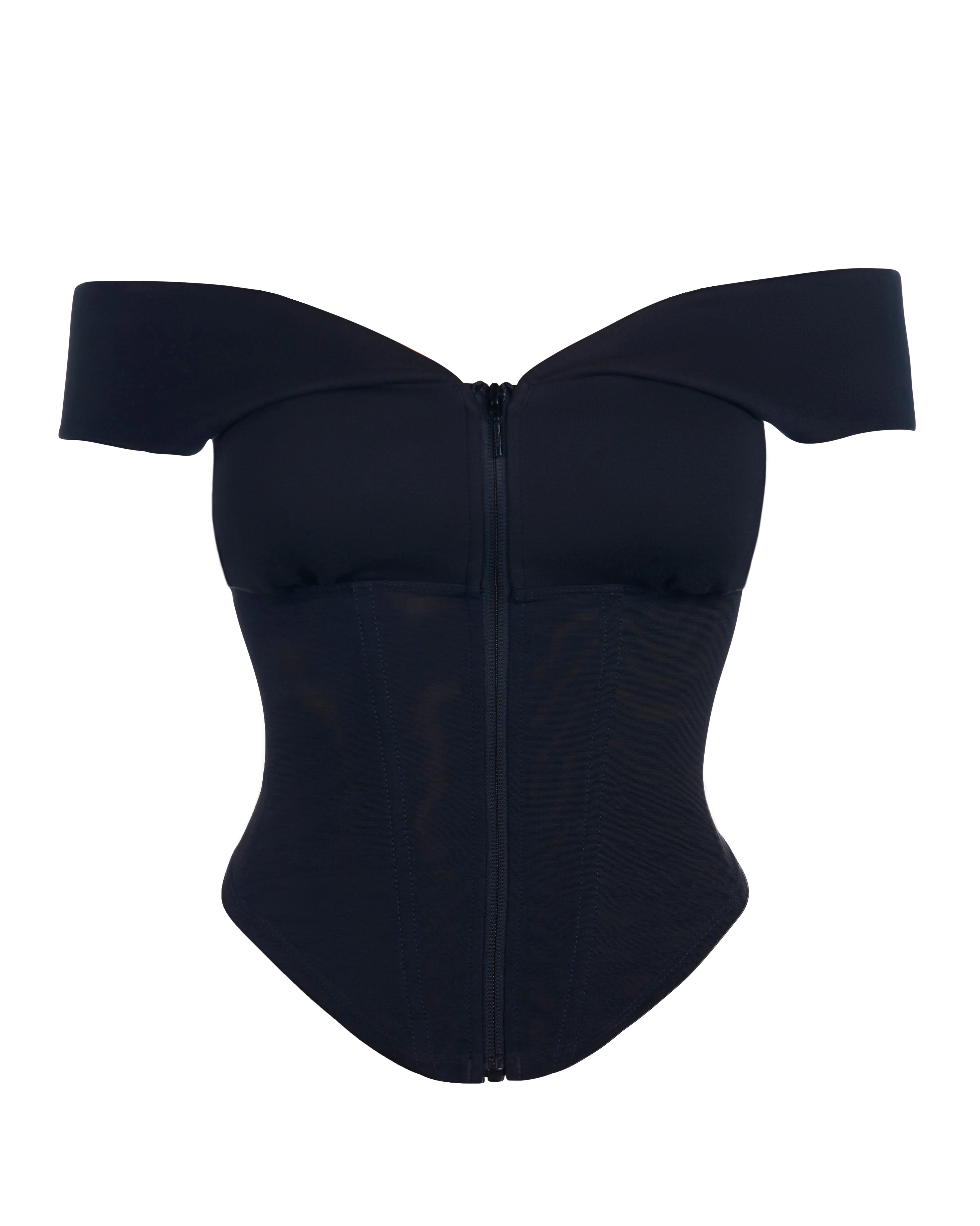 Corsety Draped Off Shoulder Top - Black 5 Corsety Draped Off Shoulder Top - Black