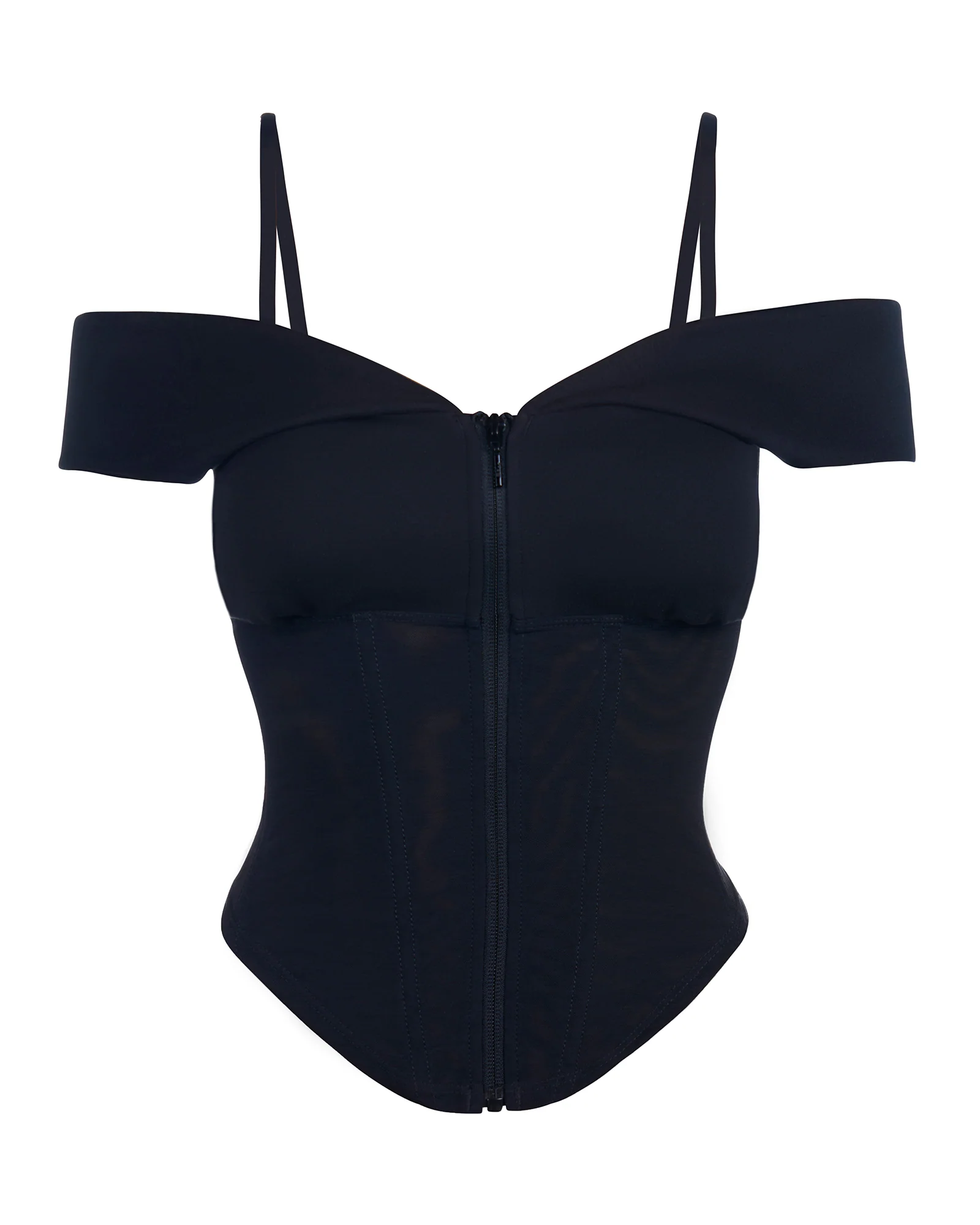 Corsety Draped Off Shoulder Top - Black 6 Corsety Draped Off Shoulder Top - Black