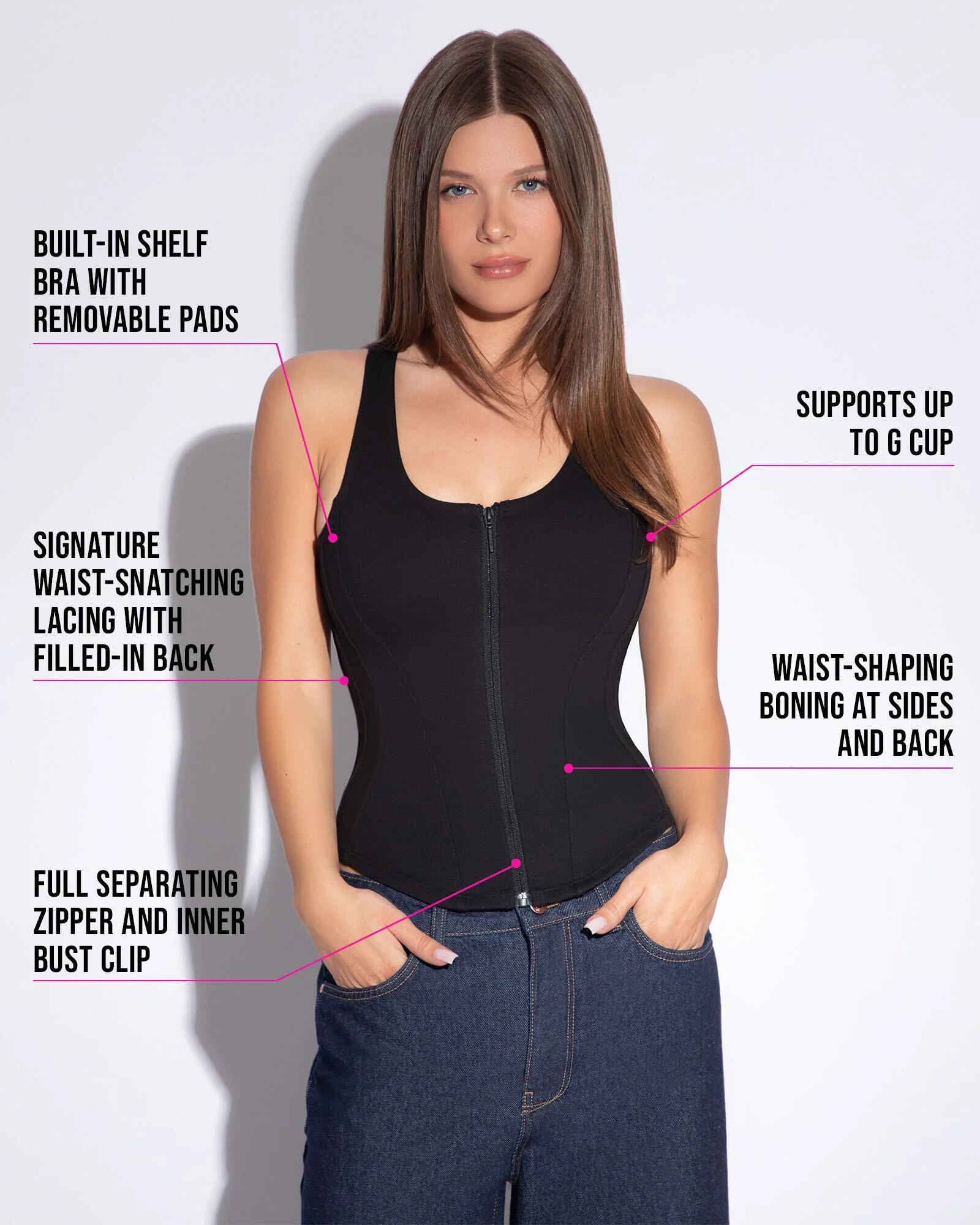 Corsety Scoop Neck Tank - Black