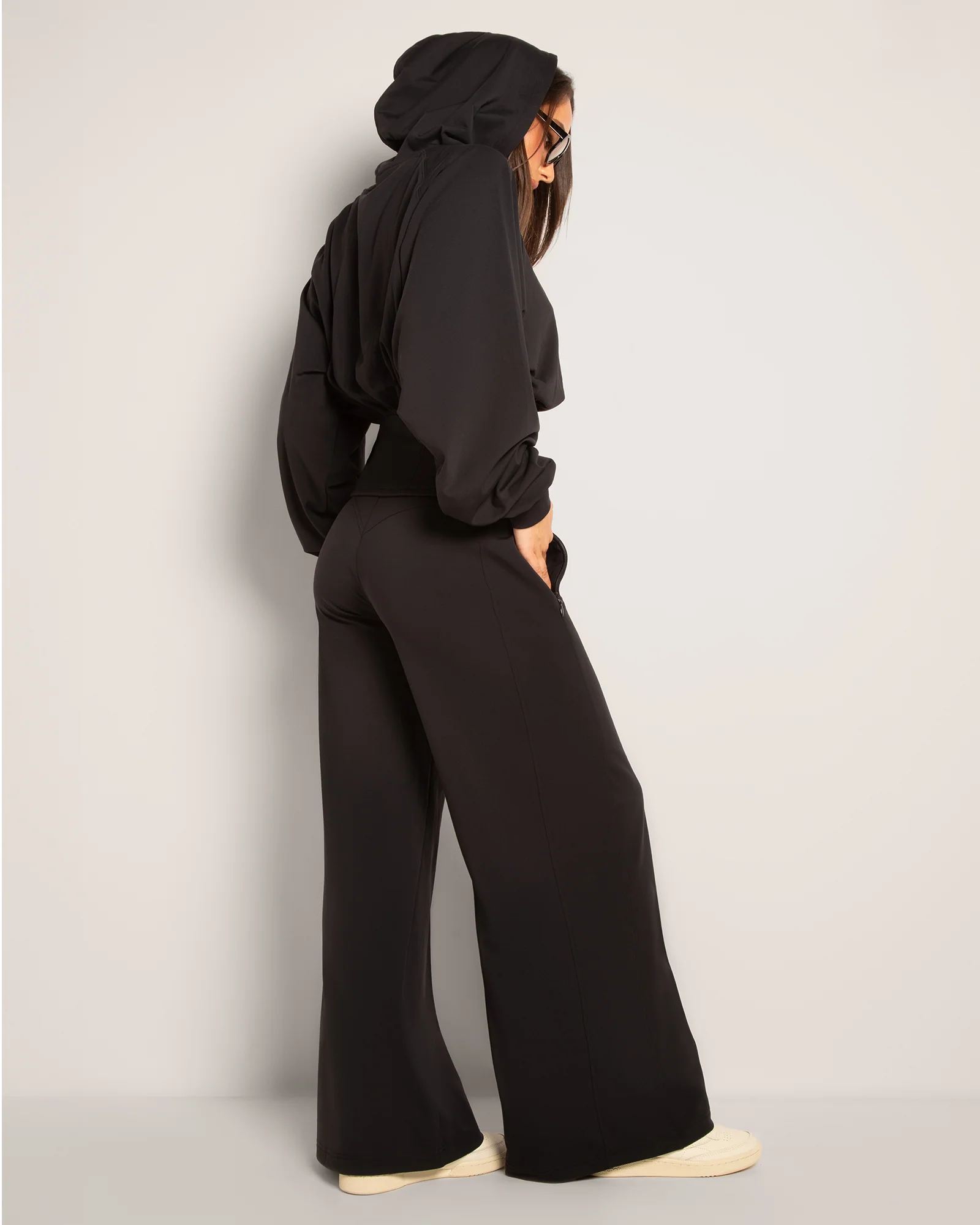 Cloudlined Corset Hoodie - Soft Black