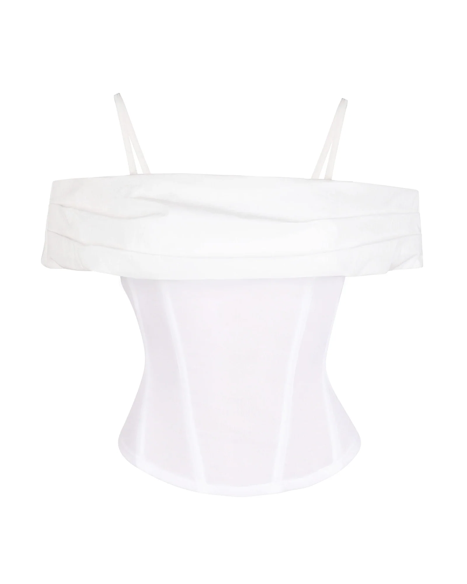 Poplin Off Shoulder Corset Top - Crisp White