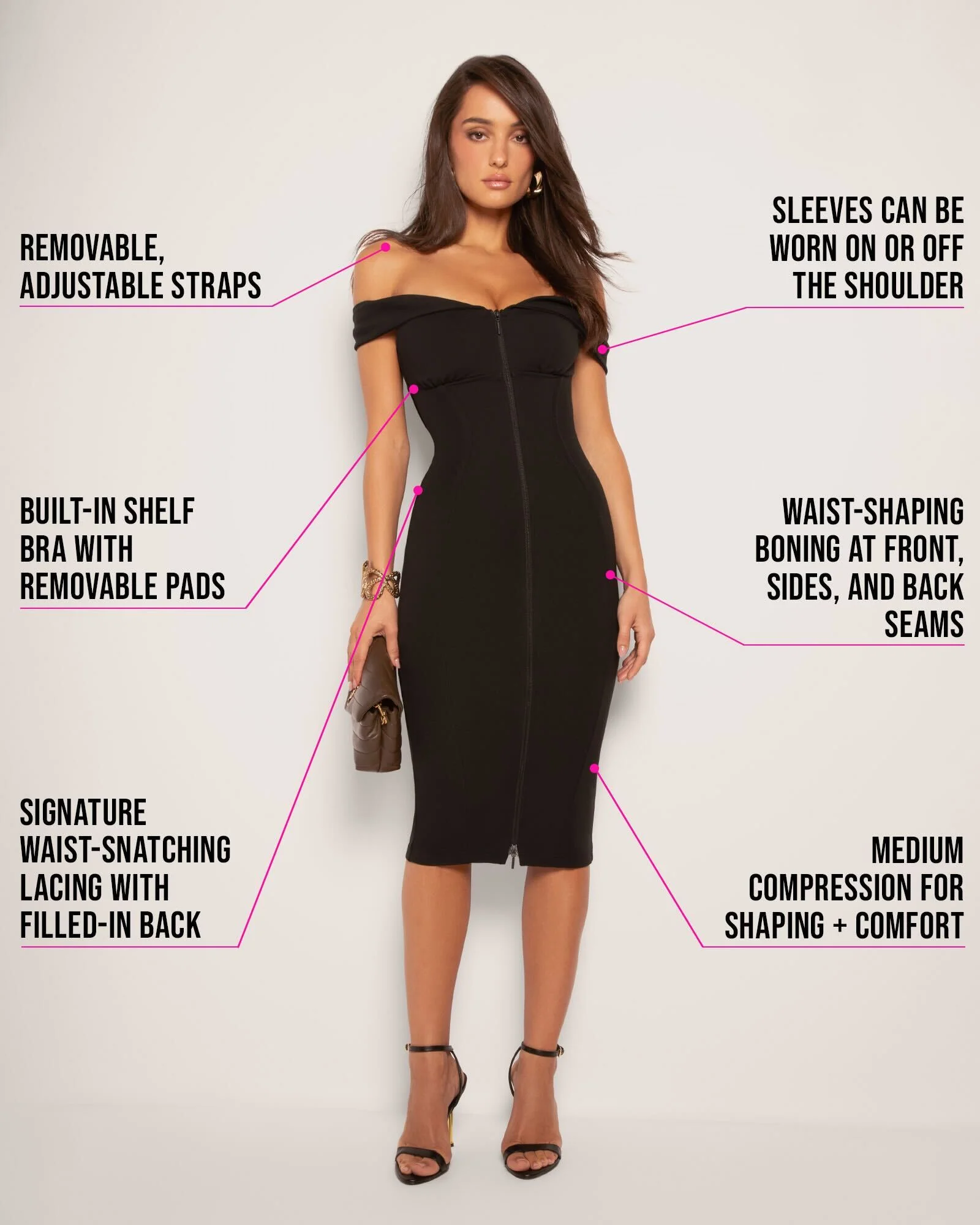 Corsety Off Shoulder Pencil Dress - Black 9 Corsety Off Shoulder Pencil Dress - Black