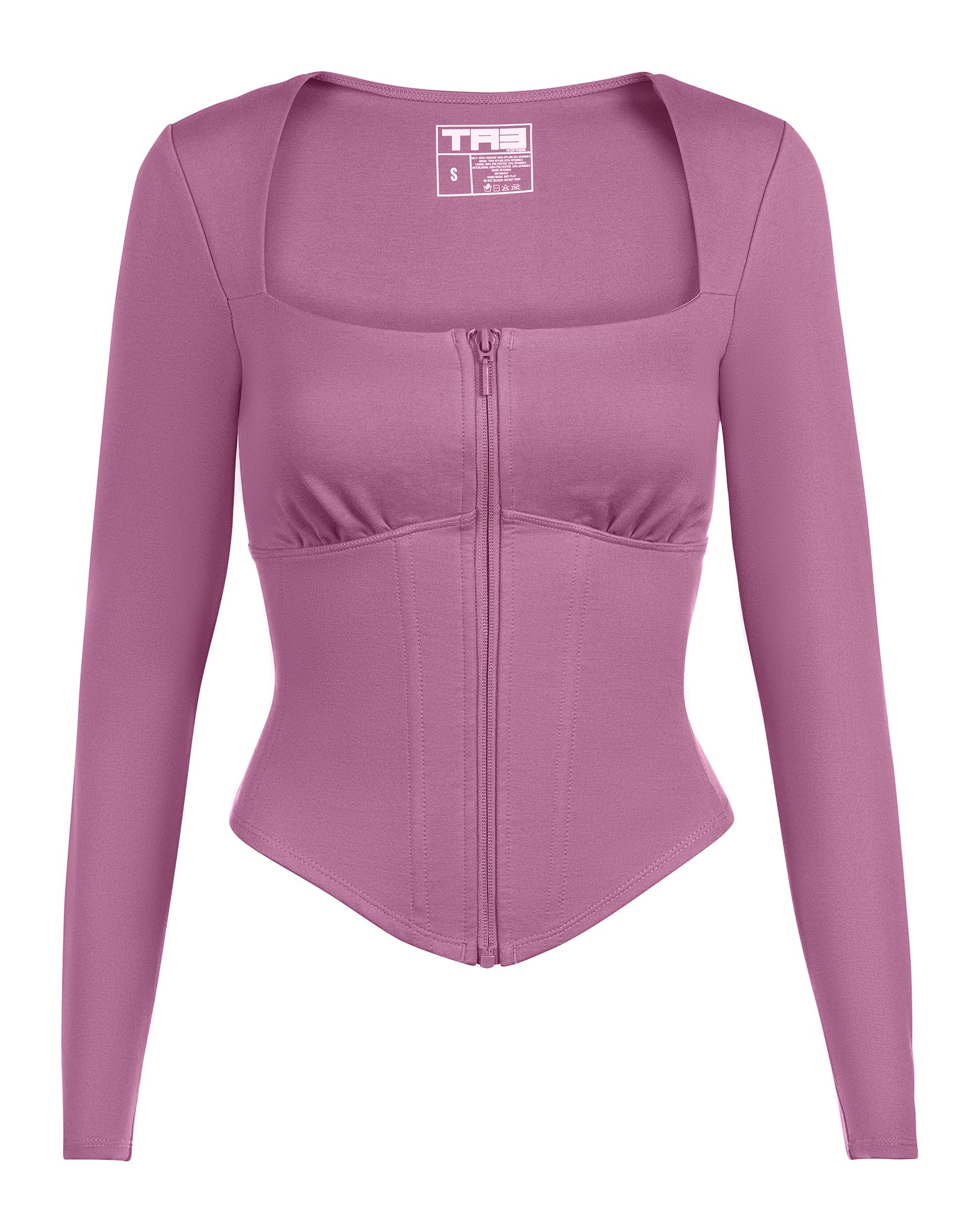 Corsety Long Sleeve Square Neck Top - Grape 5 Corsety Long Sleeve Square Neck Top - Grape