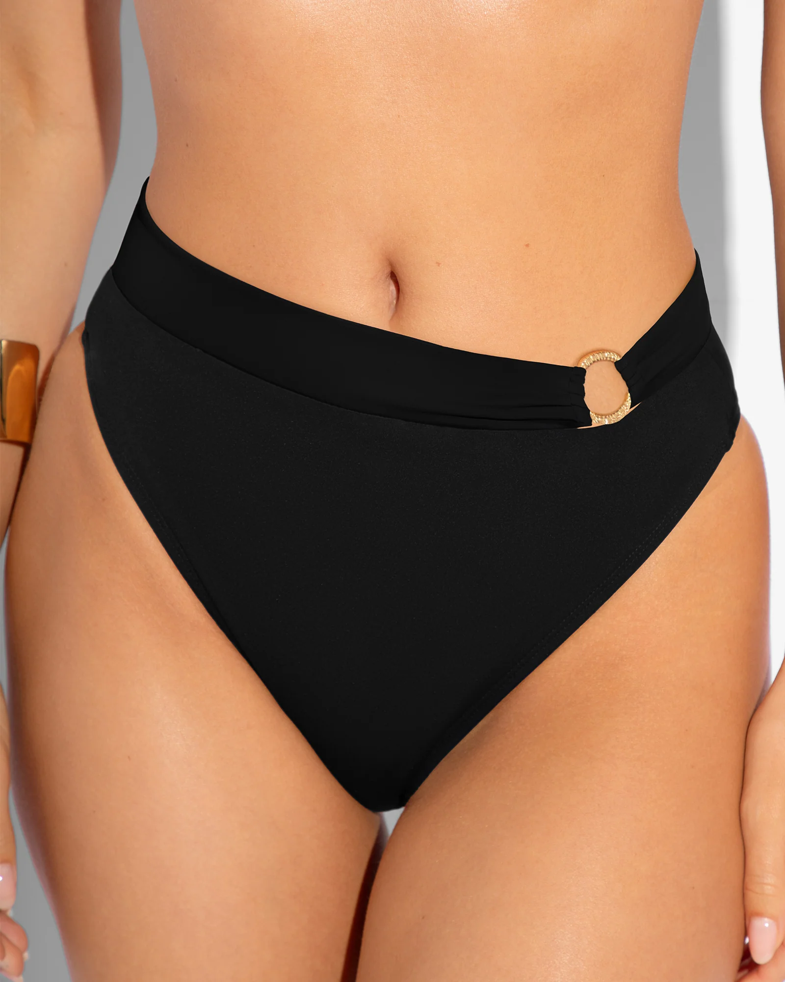 Brazilian Ring Kini Bottom - Black