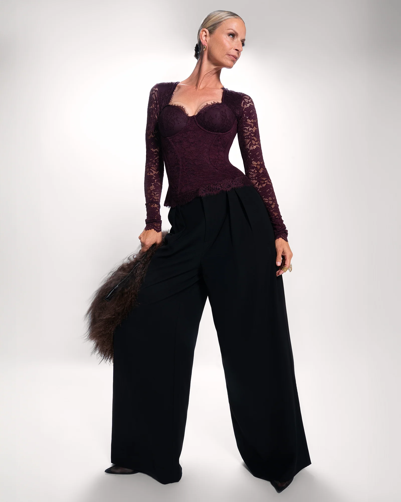 Sweetie Long Sleeve Top - Lace Garnet 4 Sweetie Long Sleeve Top - Lace Garnet