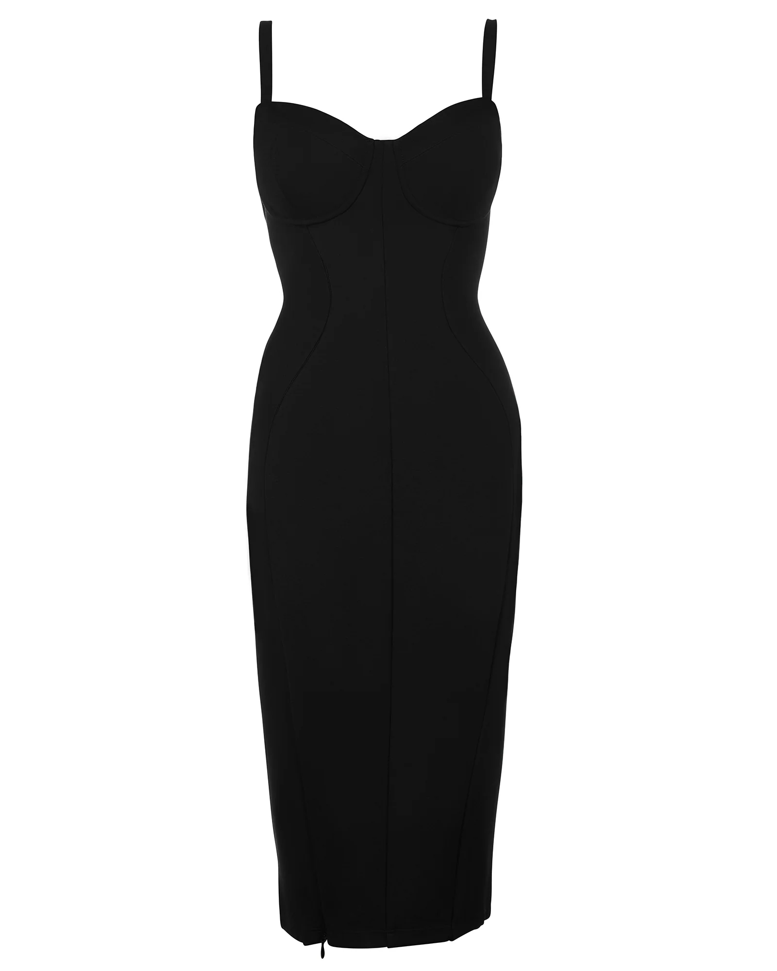 Seamed Lushy Midi Dress - Black 7 Seamed Lushy Midi Dress - Black